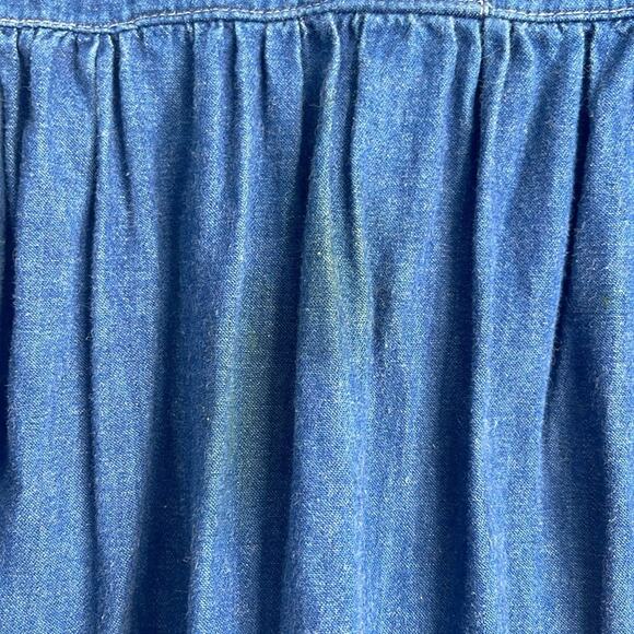 Vintage Double D Ranch Brand western long sleeve 1/4 button up denim maxi dress - Picture 4 of 8